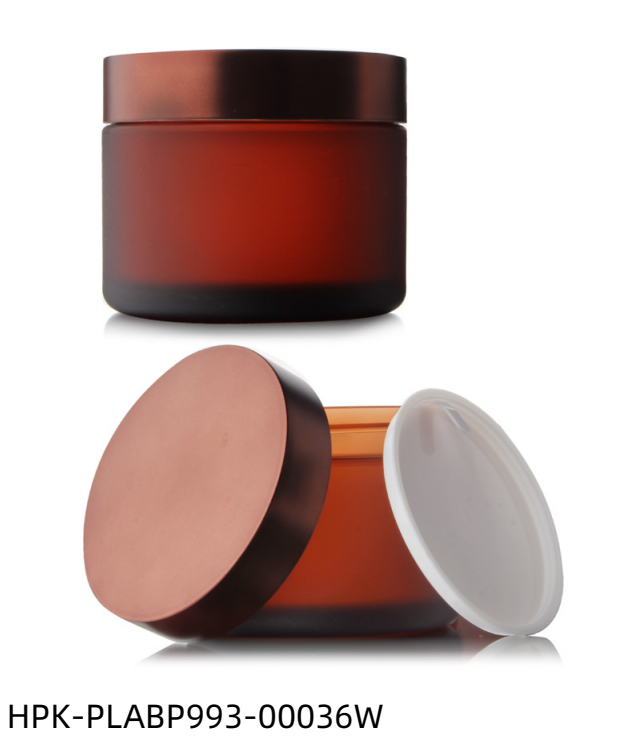 Amber Plastic Cream Jar